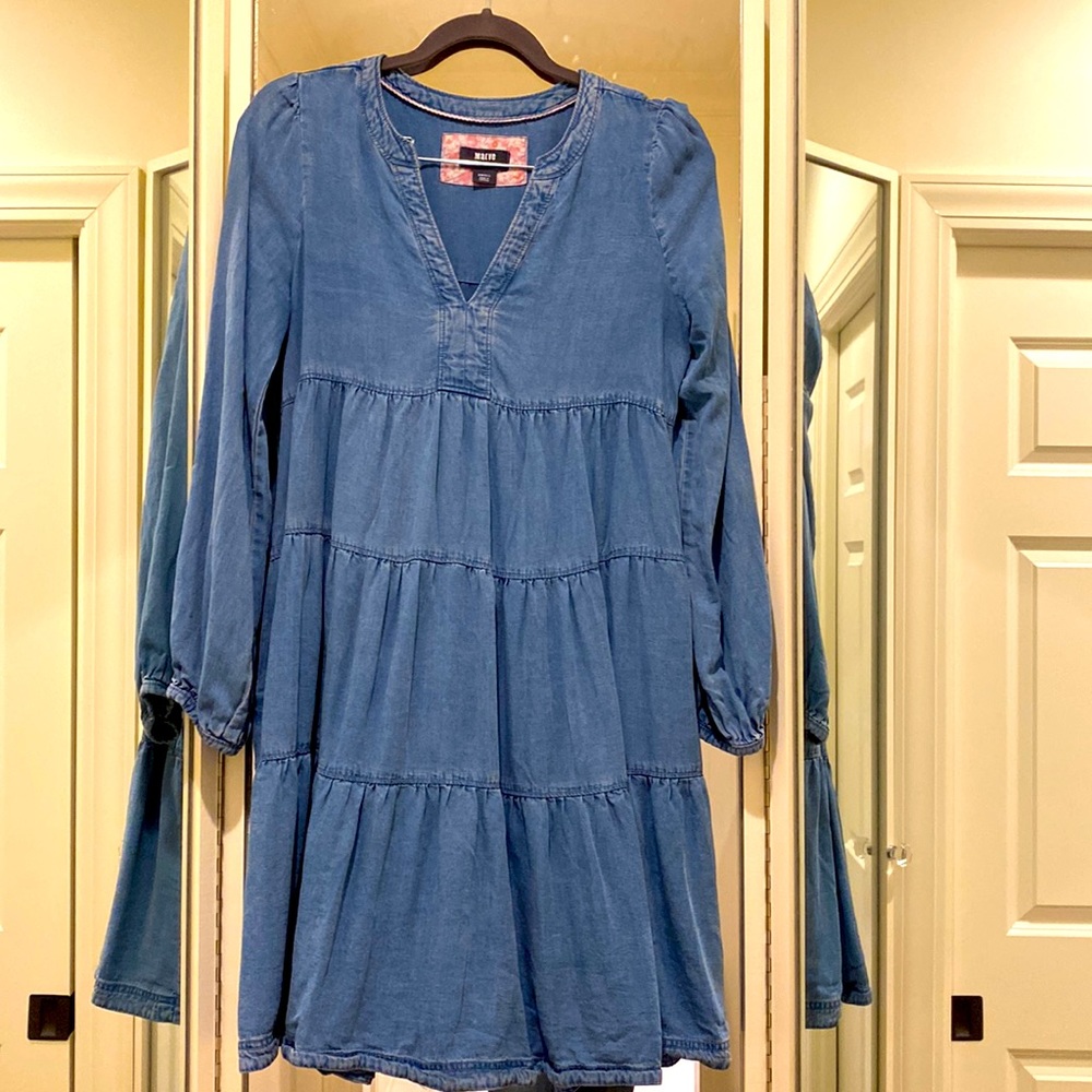 Maeve Chambray long sleeve dress